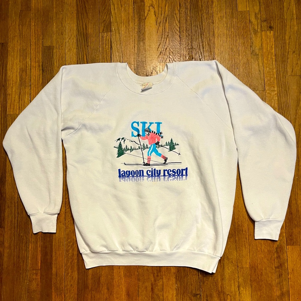 Fruit of the Loom White Crewneck Sweater